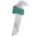 L veida sešstūra atslēgu TORX garo komplekts 9 gab. (T10-T50) ar caurumu