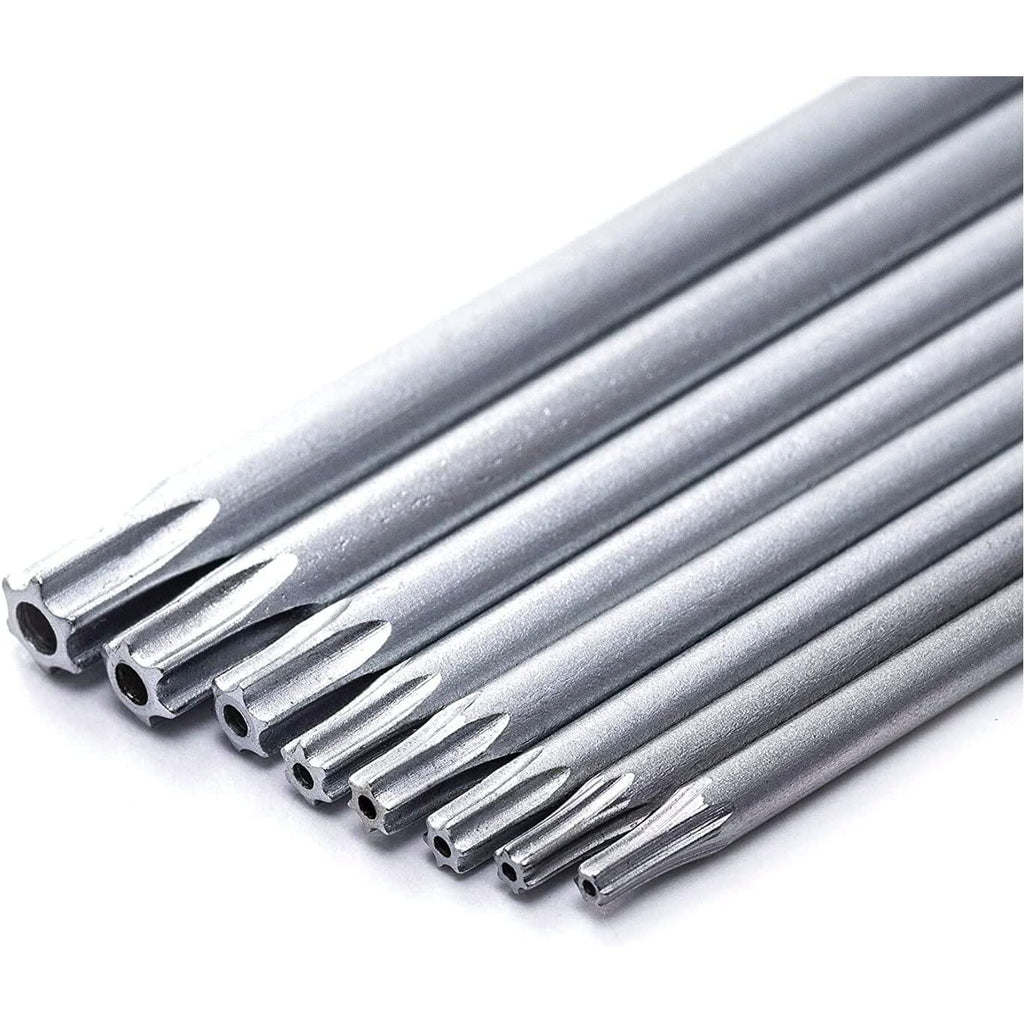 Garu L veida TORX sešstūra atslēgu komplekts ar caurumu T6-T25