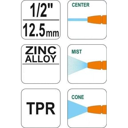Regulējama smidzināšanas pistole 1/2"