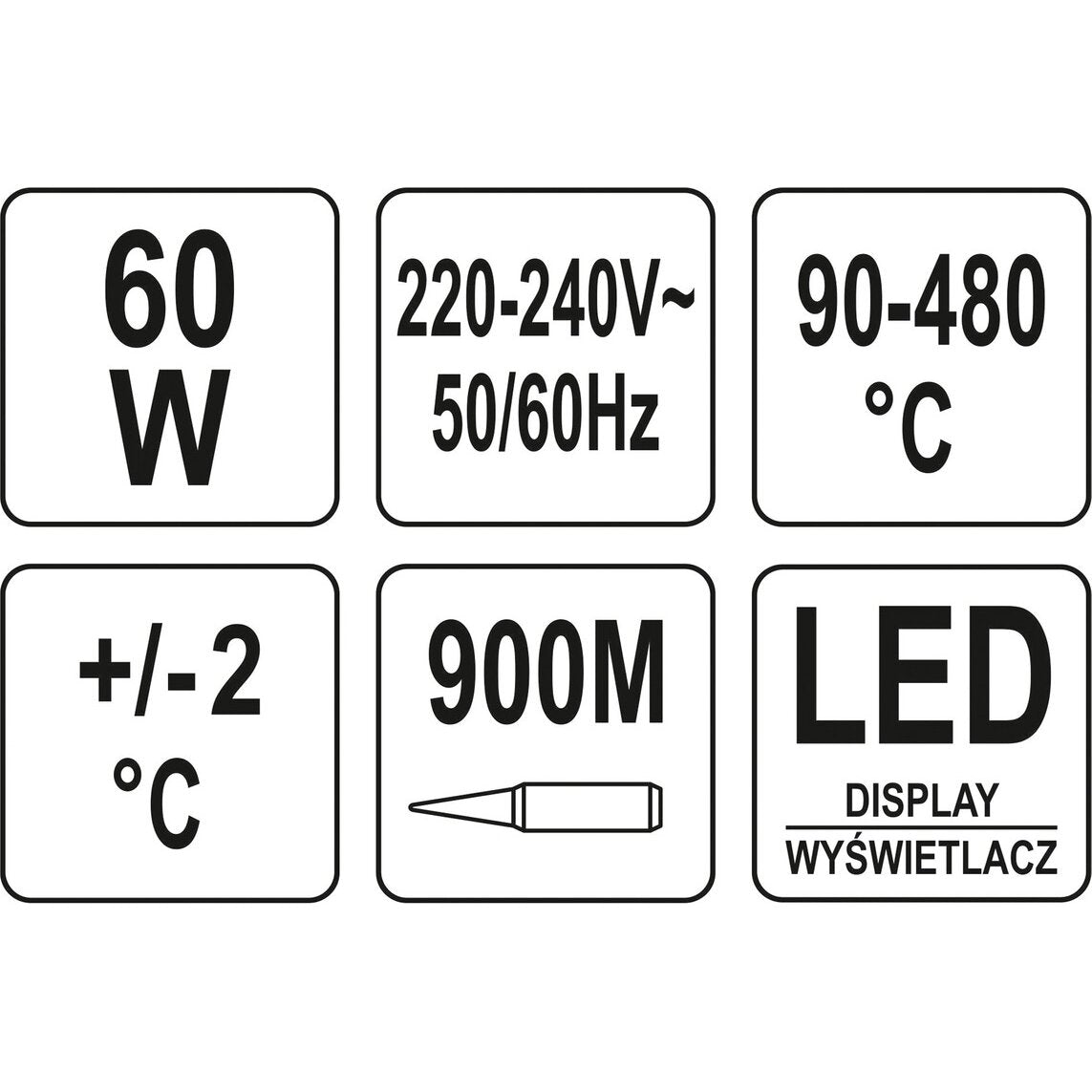 Lodēšanas stacija ar LCD displeju 60W 900M