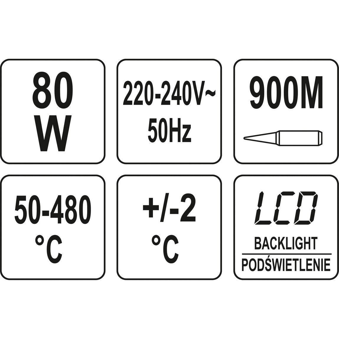 Lodāmurs ar LCD displeju 80W 900M