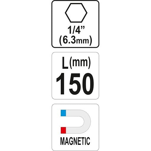 Skrūvgrieža uzgaļu turētājs ar magnētu 150 mm