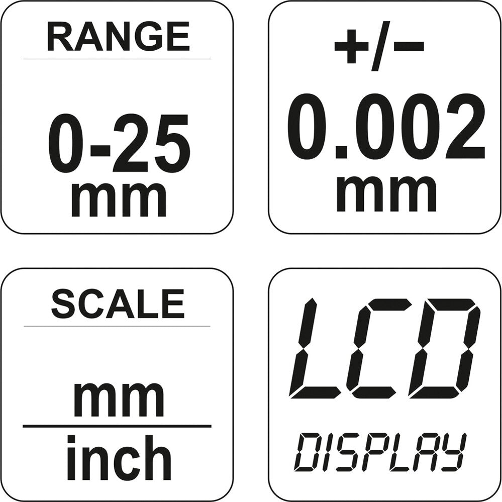Digitālais mikrometrs 0-25 mm