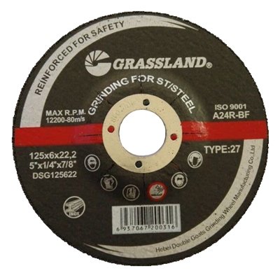 Slīpripa 125x6,0x22,2 27. Nerūsējošais tērauds