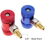 Maiņstrāvas R1234yf ātrais savienotājs 1/4'' SAE tēviņa ports augsts/zems 2 gab.