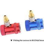 Maiņstrāvas R1234yf ātrais savienotājs 1/4'' SAE tēviņa ports augsts/zems 2 gab.
