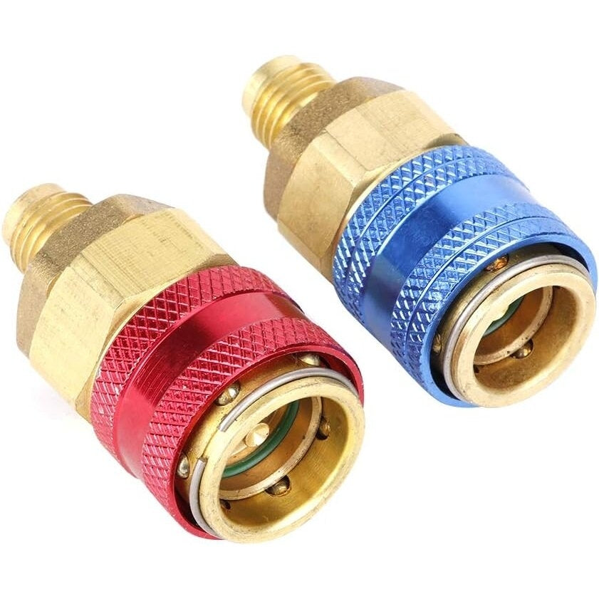 Maiņstrāvas R134A ātrais savienotājs (varš) 1/4'' tēviņa ports augsts/zems 2 gab.