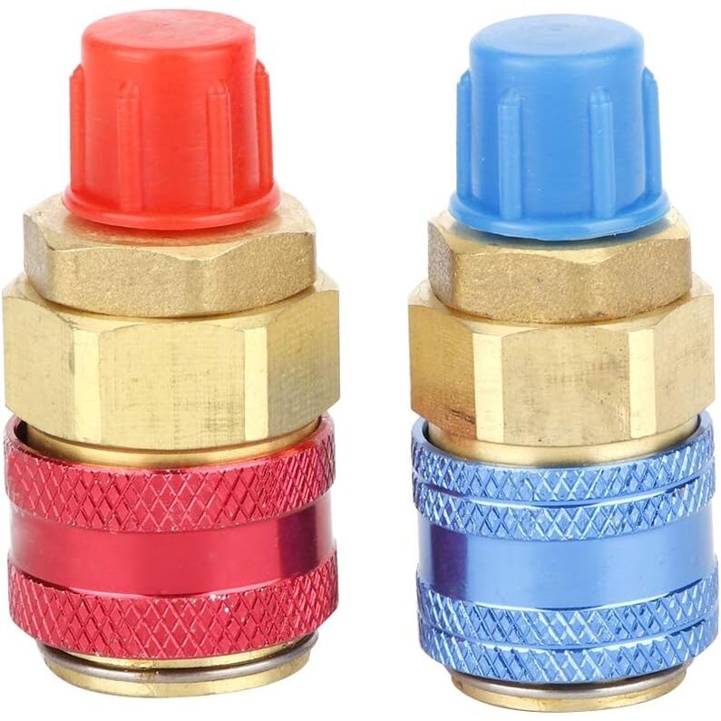 Maiņstrāvas R134A ātrais savienotājs (varš) 1/4'' tēviņa ports augsts/zems 2 gab.