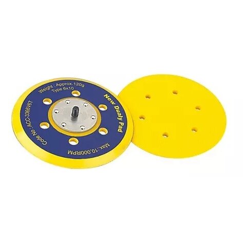Slīpēšanas paliktnis 6", Velcro virsma