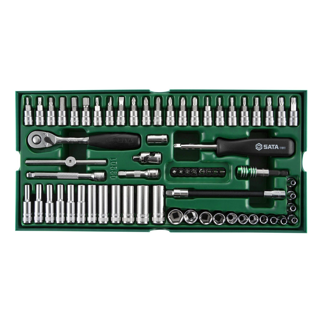 Paplāte. Uzgaļu komplekts. 1/4" caurule. 66 gab.