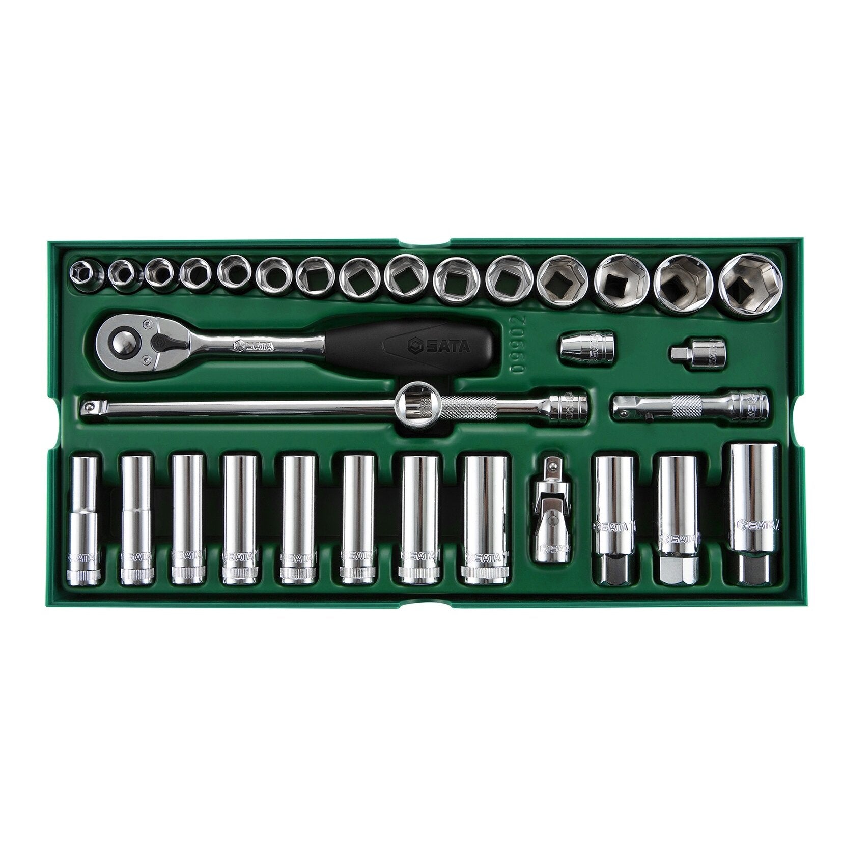 Paplāte. Uzgaļu komplekts. 3/8" caurule. 33 gab.