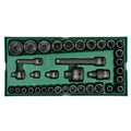 Paplāte. Triecienuzgaļu komplekts 3/8“ + 1/2" Dr. 13 gab.