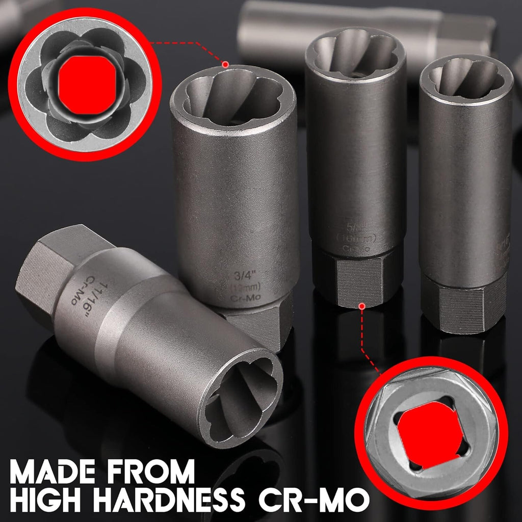 Skrūvju izvilkšanas uzgaļu komplekts 11 gab. (6-19 mm) 3/8'' Dr.