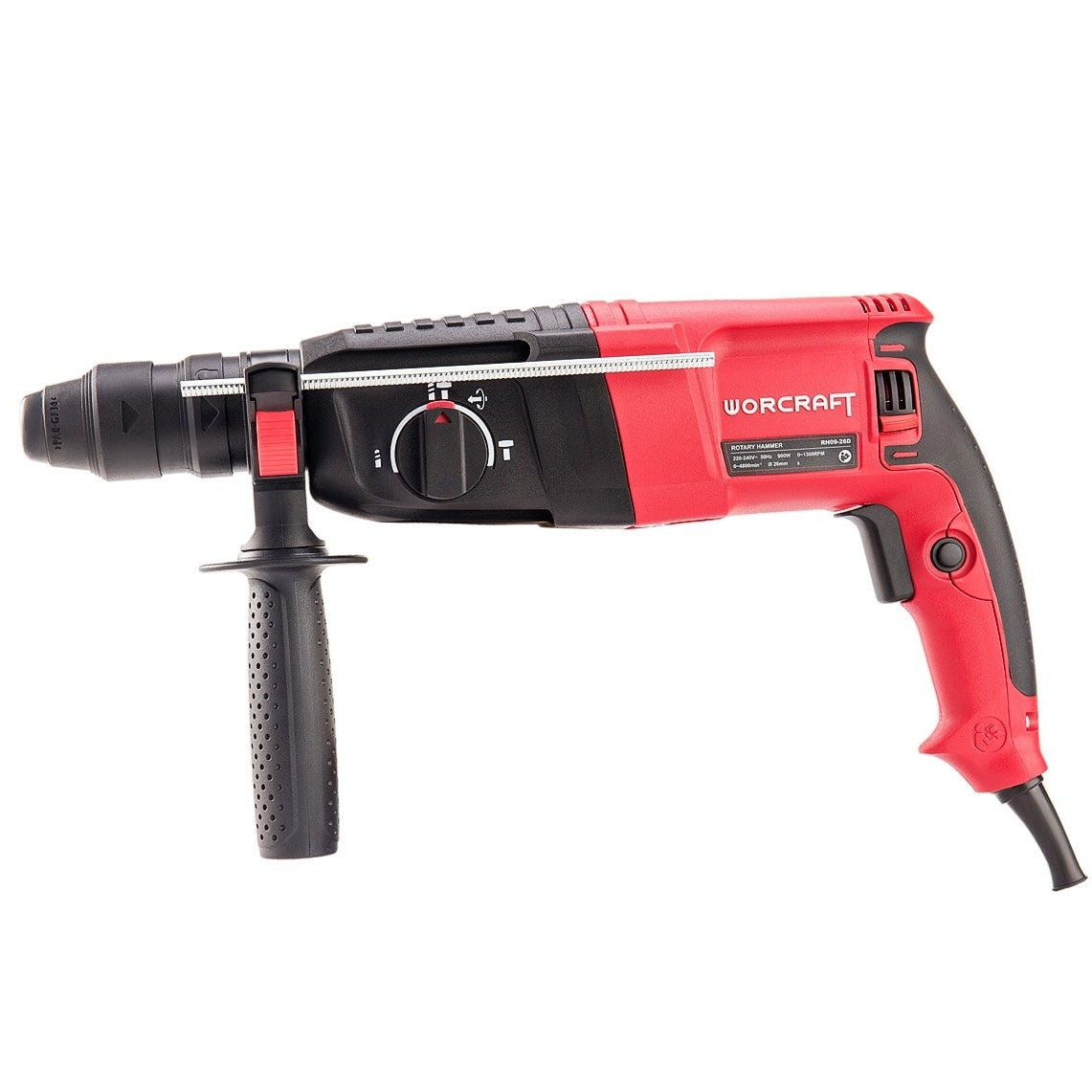 Elektriskais rotācijas āmurs WORCRAFT 900 W + SDS ar piederumiem BMC