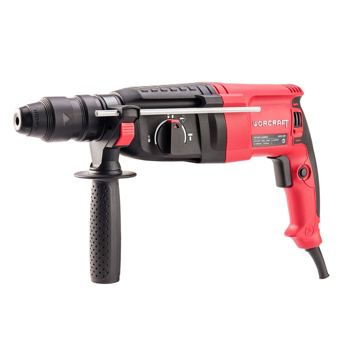 Elektriskais rotācijas āmurs WORCRAFT 900 W + SDS ar piederumiem BMC