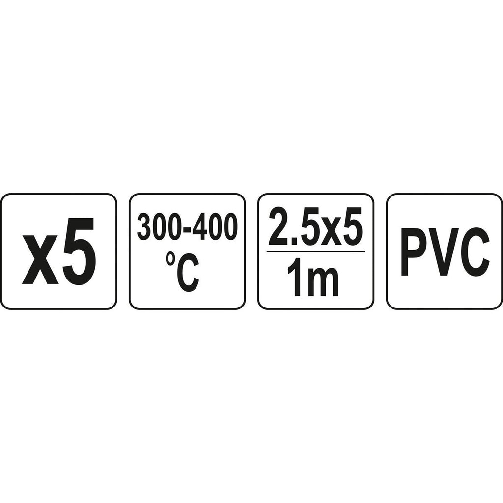 Metināšanas plastmasas stieņu komplekts (5 gab.) (PVC polivinilhlorīds) 2,5x5mm 5x1m