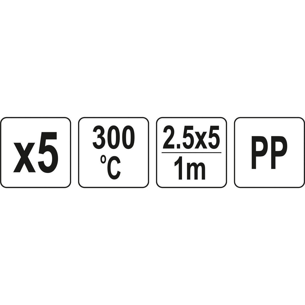 Metināšanas plastmasas stieņu komplekts (5 gab.) (PP polipropilēns) 2,5x5mm 5x1m
