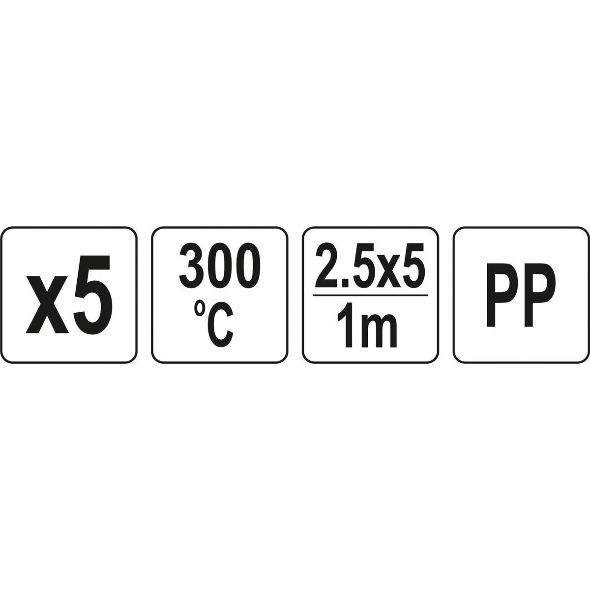 Metināšanas plastmasas stieņu komplekts (5 gab.) (PP polipropilēns) 2,5x5mm 5x1m