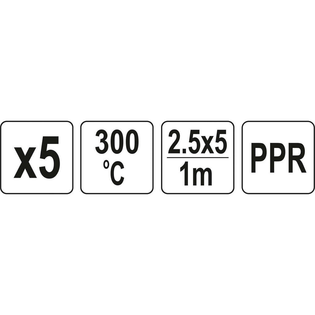 Metināšanas plastmasas stieņu komplekts (5 gab.) (PPR polipropilēns) 2,5x5mm 5x1m