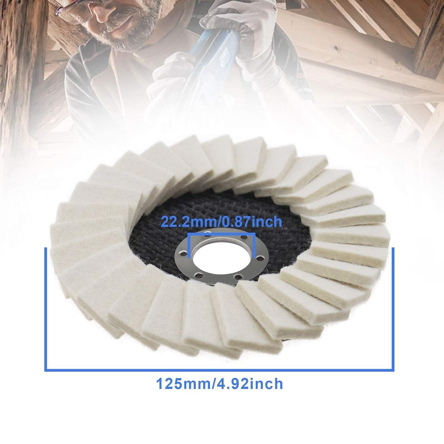 Filca disks metāla pulēšanai 125 mm