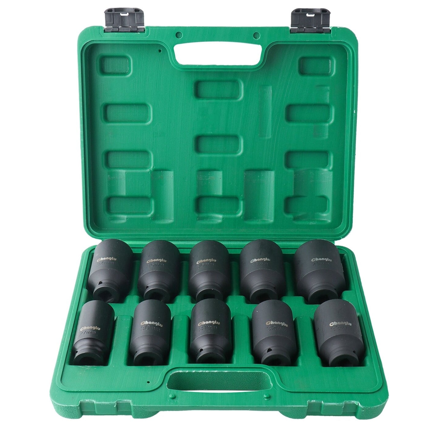 1/2" dziļo uzgaļu triecienuzgaļu komplekts 10 gab. (27-41 mm)