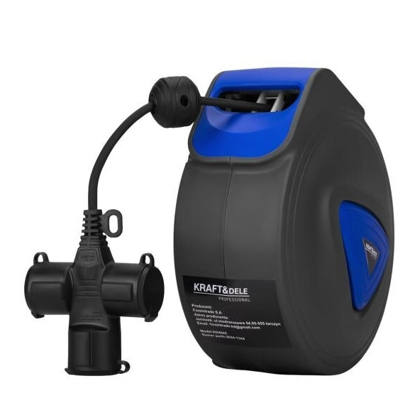 Kabeļa spole ar automātisko ievilkšanu 10m 3Gx1.5mm 250V