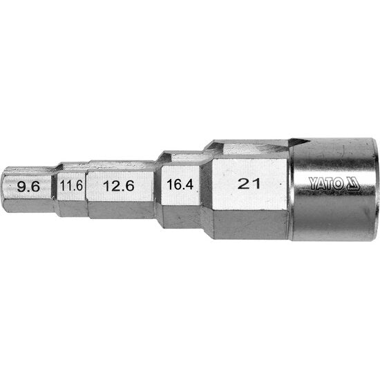 Pakāpeniska atslēga 1/2 collām (3/8", 29/68", 1/2", 21/32", 27/32 collām)