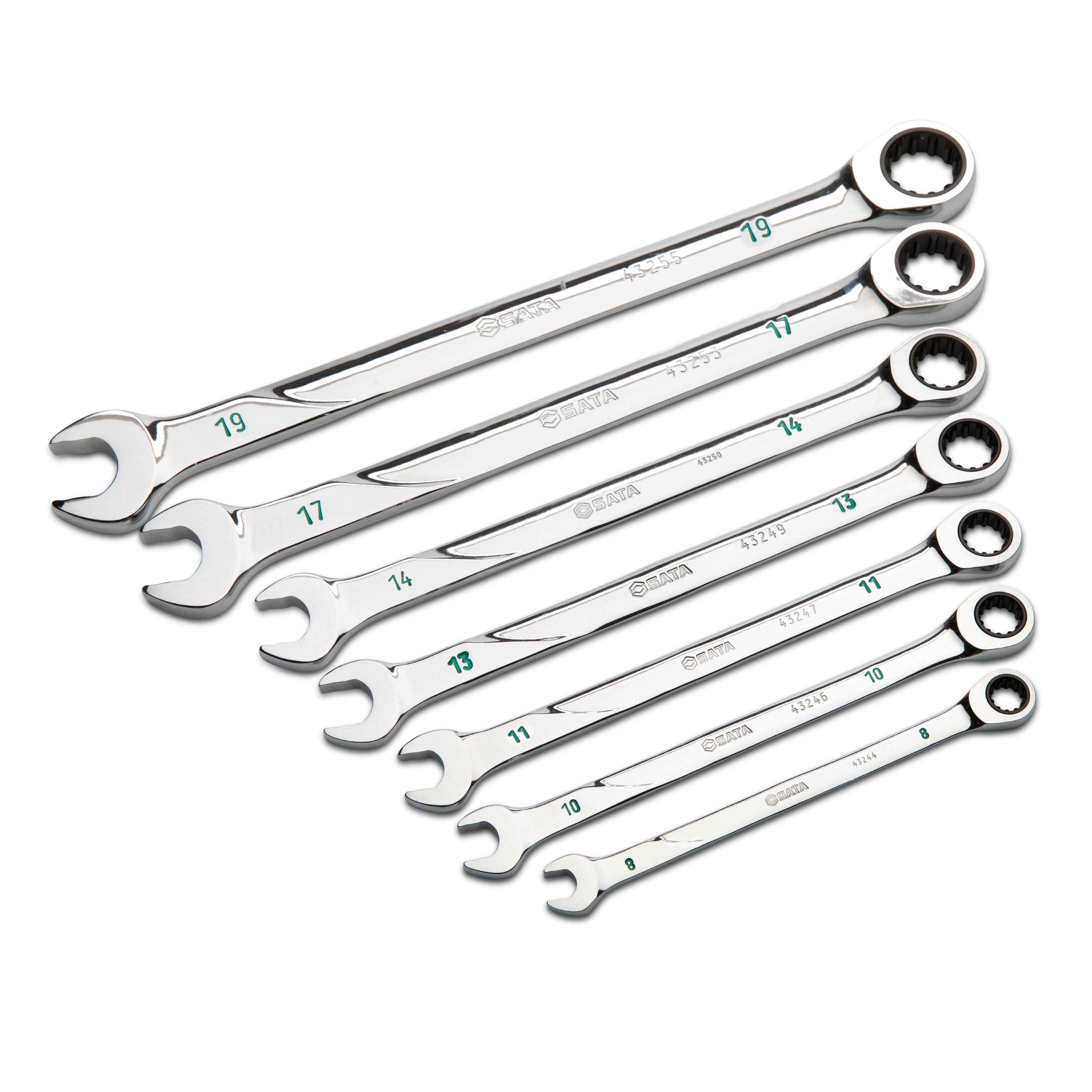 Kombinēto sprūdrata atslēgu komplekts 7 gab. (8-19 mm) 120XP