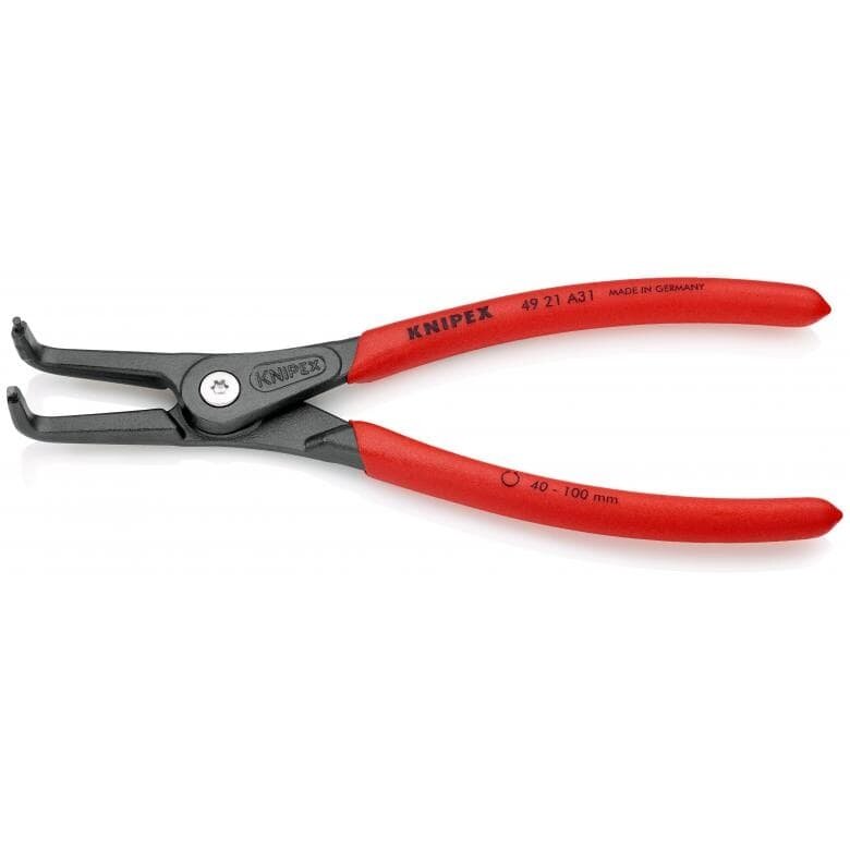 Precīzas sprostgredzenu knaibles. Ārējās. Liektas 210 mm (Ø40-100 mm) KNIPEX