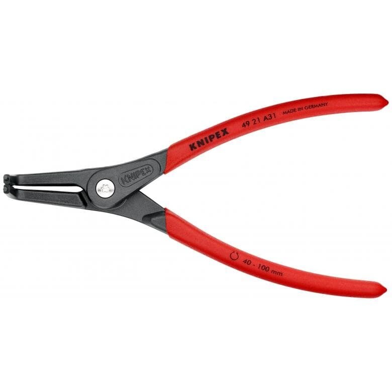 Precīzas sprostgredzenu knaibles. Ārējās. Liektas 210 mm (Ø40-100 mm) KNIPEX