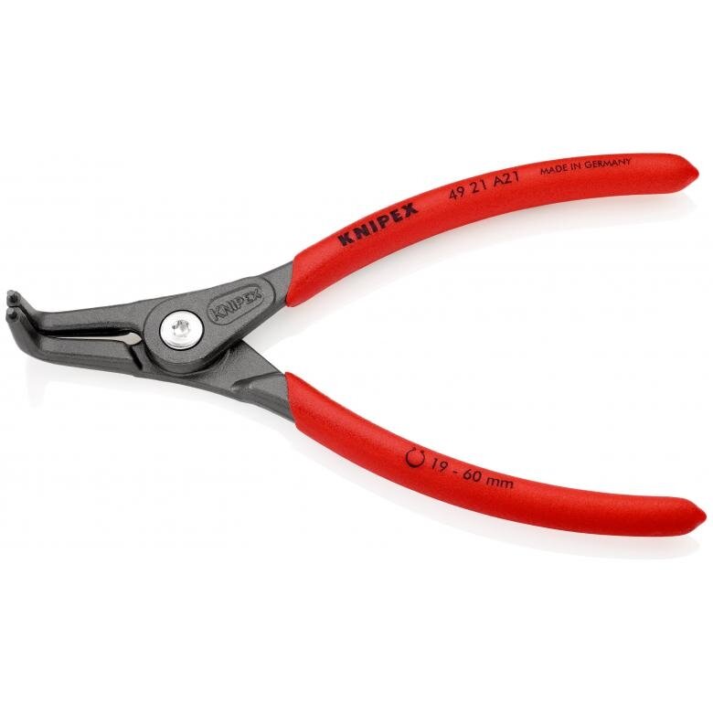 Precīzas sprostgredzenu knaibles. Ārējās. Liektas 165 mm (Ø19-60 mm) KNIPEX