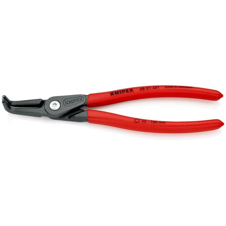 Precīzas sprostgredzenu knaibles. Iekšējās. Liektas 210 mm (Ø40-100 mm) KNIPEX