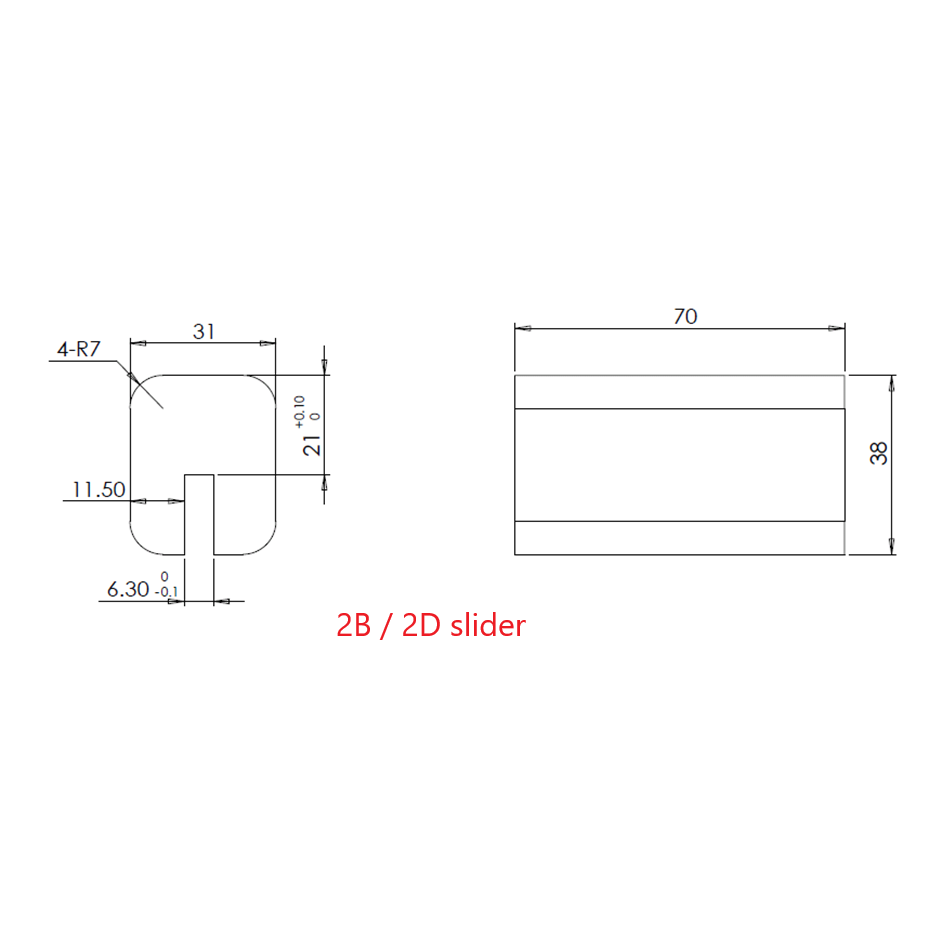 Slīdnis PL-4.0-2B / 2D. Rezerves daļa