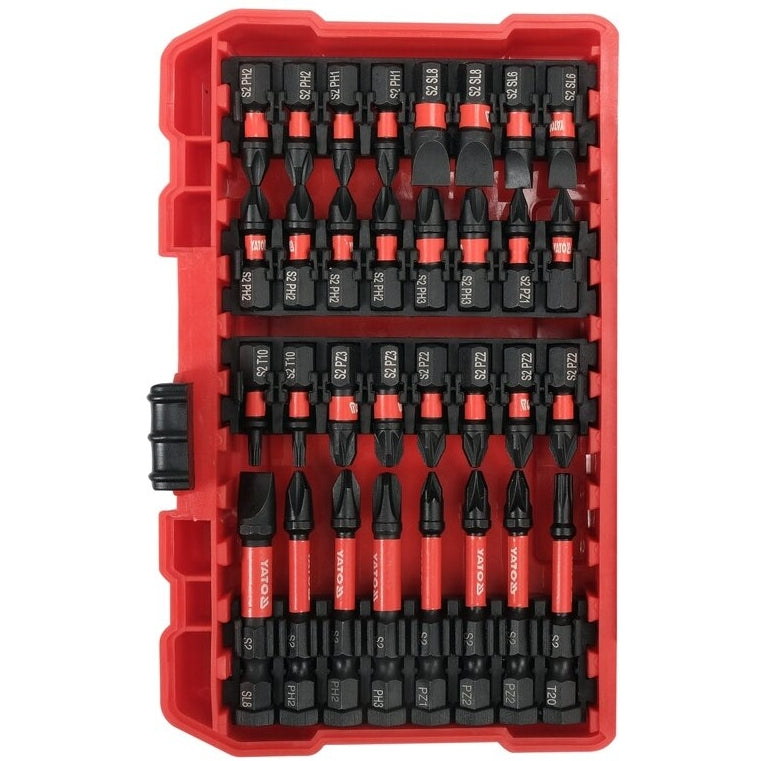 1/4" triecienskrūvgriežu uzgaļu komplekts, 54 gab. (FLAT, PZ, PH, TORX)