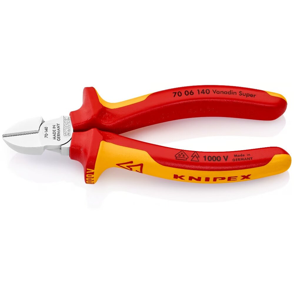 Industriālās izolētās diagonālās griešanas knaibles 140 mm (1000 V) KNIPEX