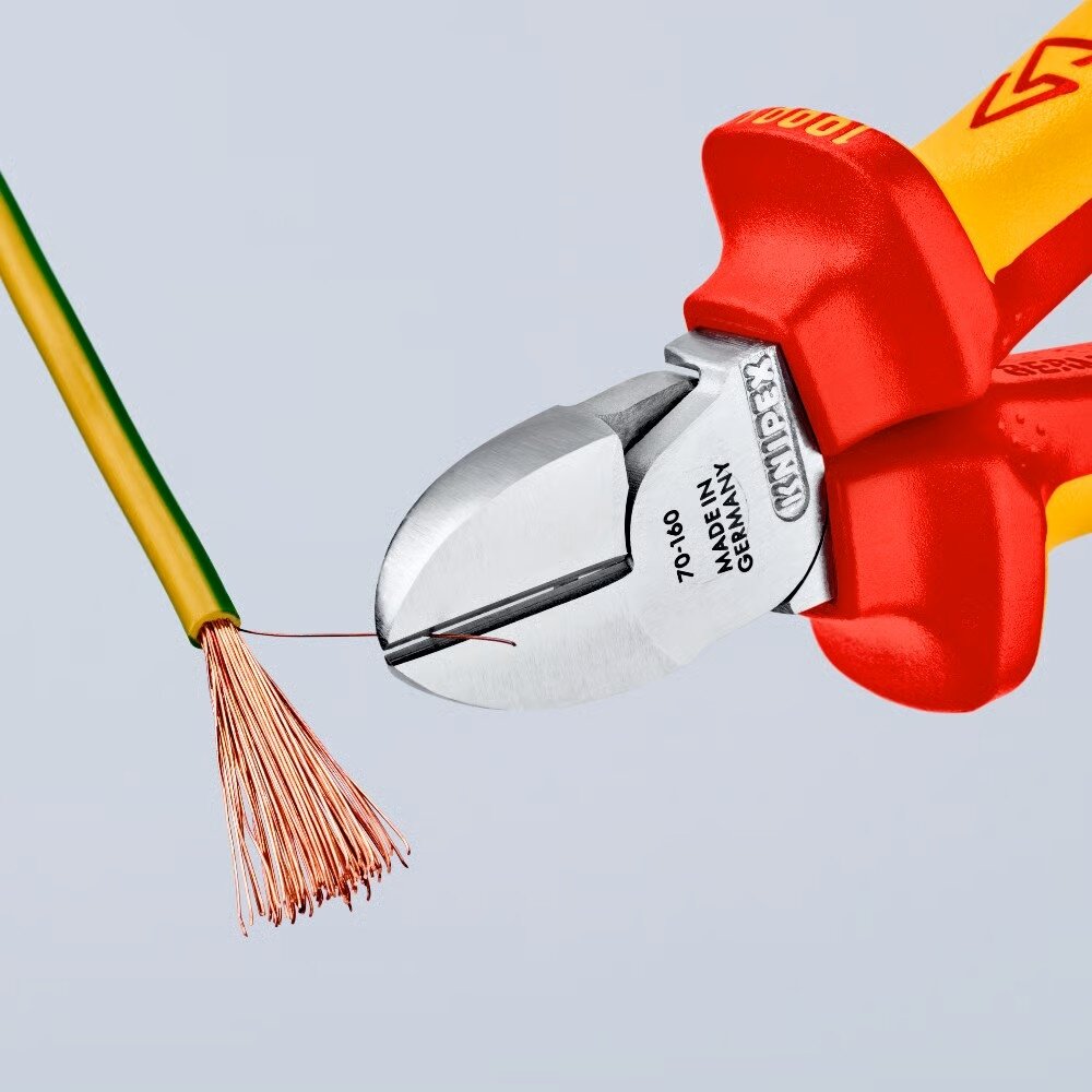 Industriālās izolētās diagonālās griešanas knaibles 160 mm (1000 V) KNIPEX