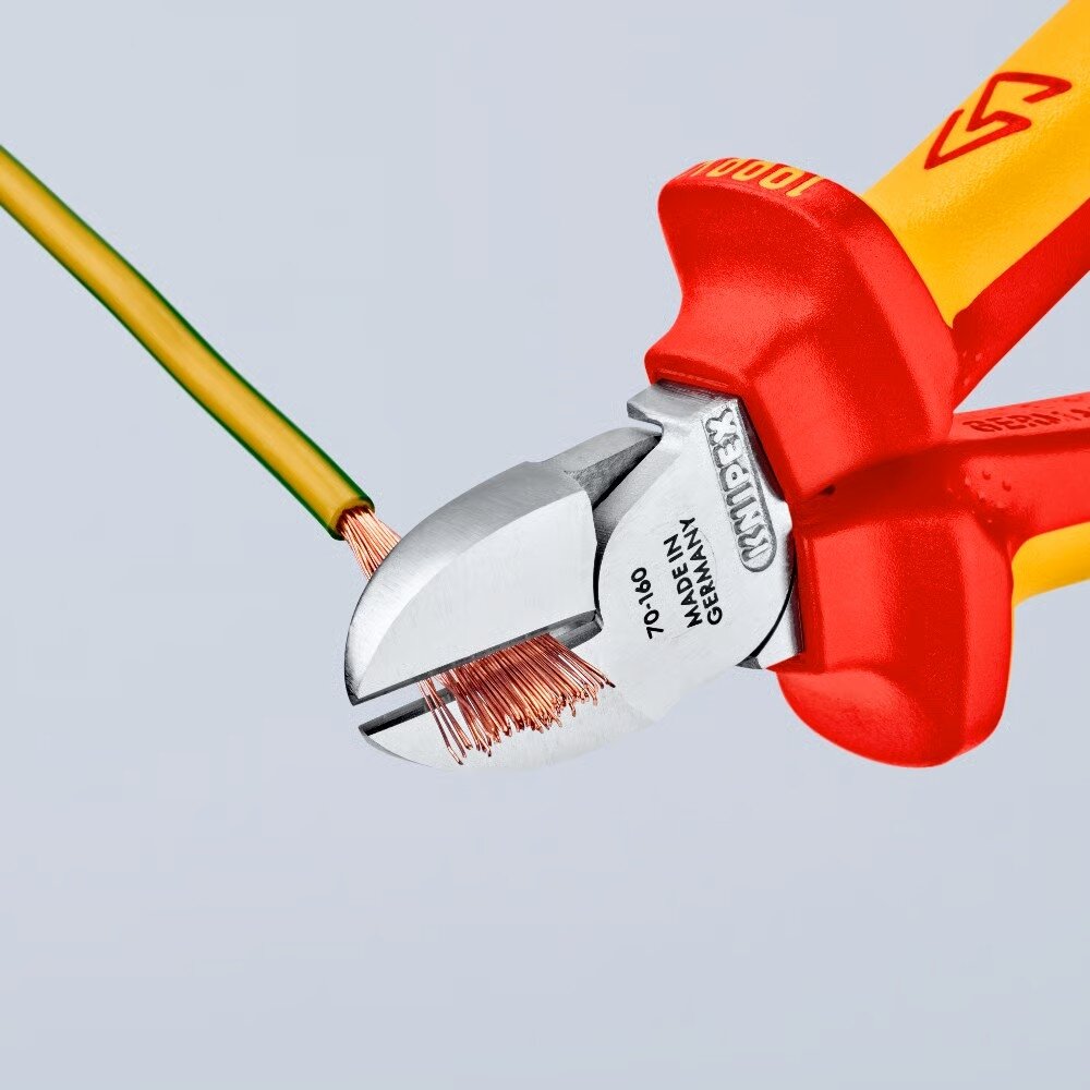 Industriālās izolētās diagonālās griešanas knaibles 160 mm (1000 V) KNIPEX