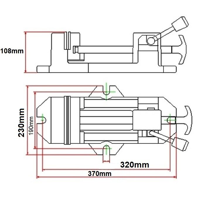 Ātri atbrīvojamas urbšanas preses skrūvspīles 160 mm