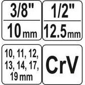 Spraugu speciālo uzgaļu komplekts 7 gab. (10-19 mm)