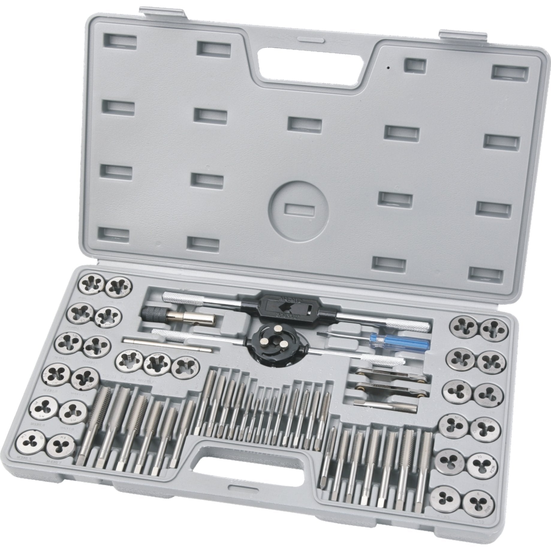 Vītņurbju un vītņgriežu komplekts 60 gab. M3-M12, SAE