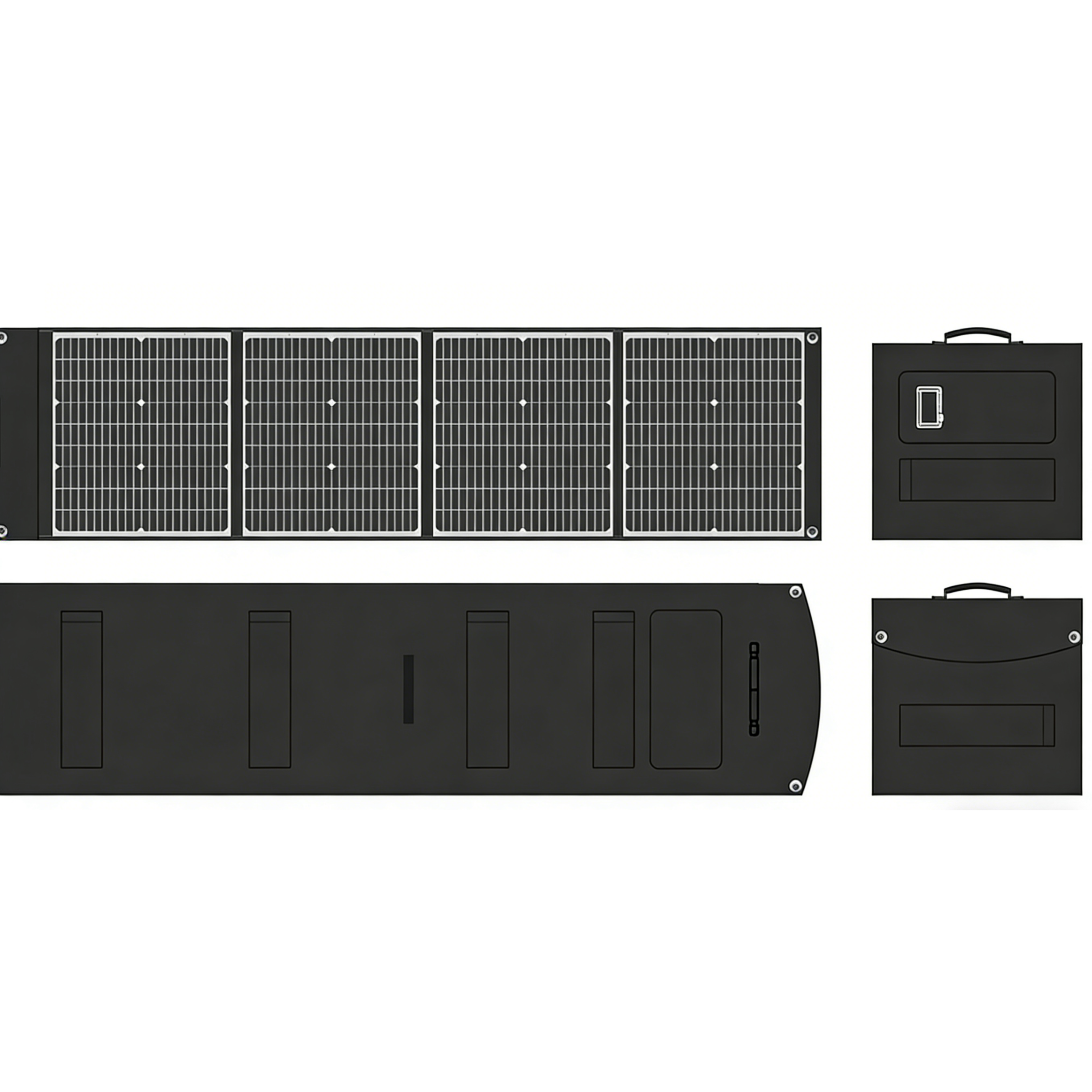 Salokāms saules panelis 200W ar XT60 4in1 portu kabeli
