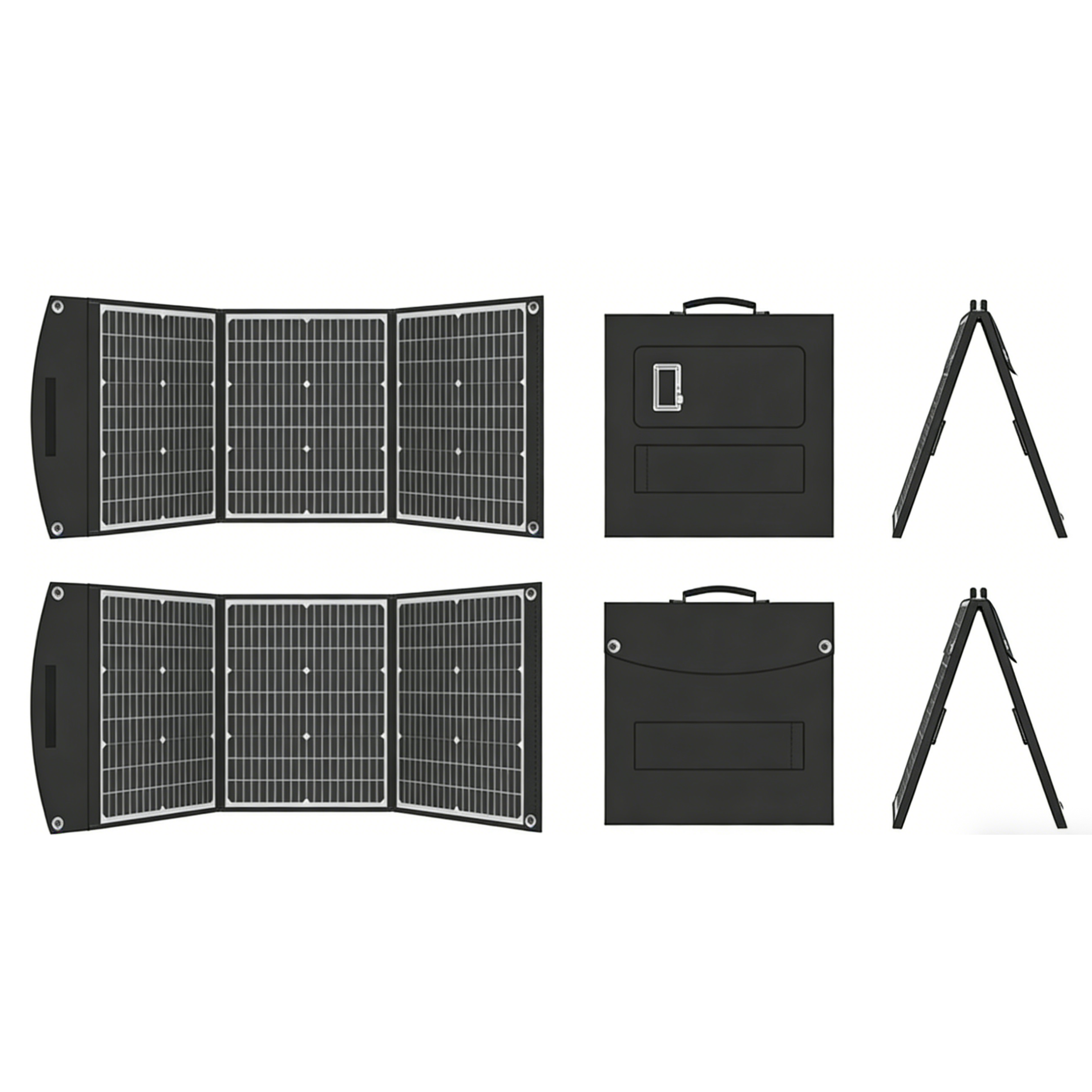 Salokāms saules panelis 200W ar XT60 4in1 portu kabeli
