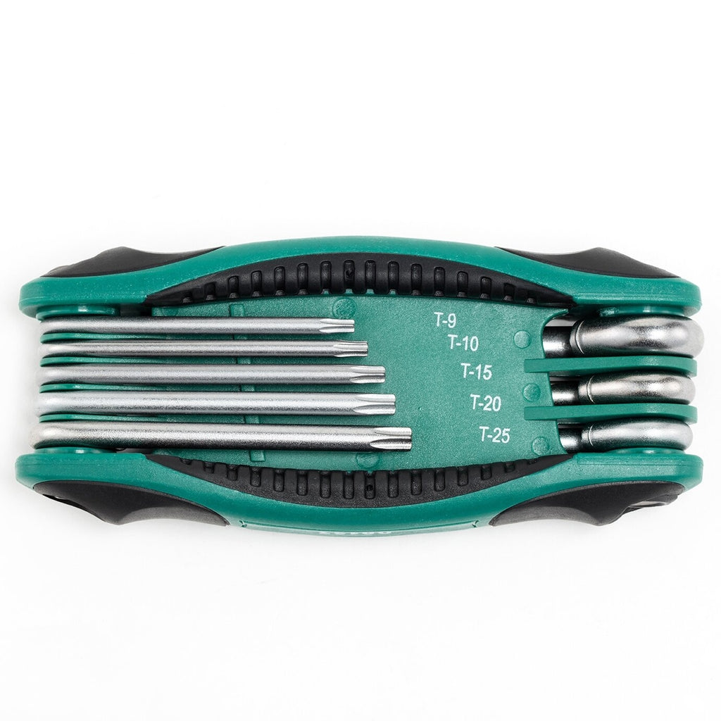 Salokāms TORX uzgriežņu atslēgu komplekts 8 gab. (TT9-T40) ar caurumu