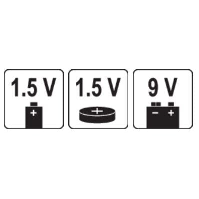 Akumulatora testeris 1,5 V un 9 V
