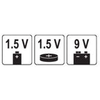 Akumulatora testeris 1,5 V un 9 V
