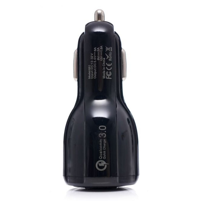 USB automašīnas lādētājs ar ātrās uzlādes portu 12V/24V, USB/3.1A + USB/QC3.0