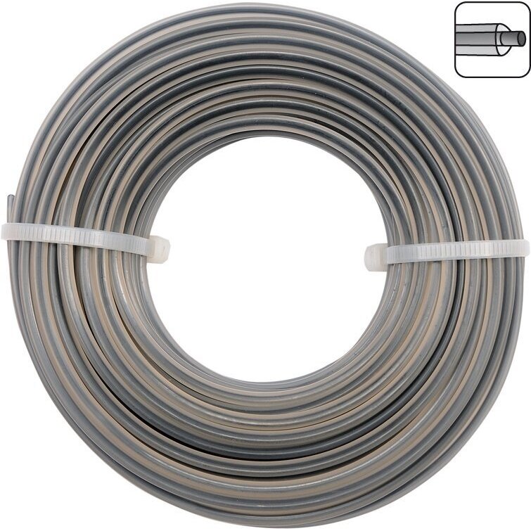 Zāles trimmera aukla TRYGON (trīsstūrveida) 2,4 mm x 15 m