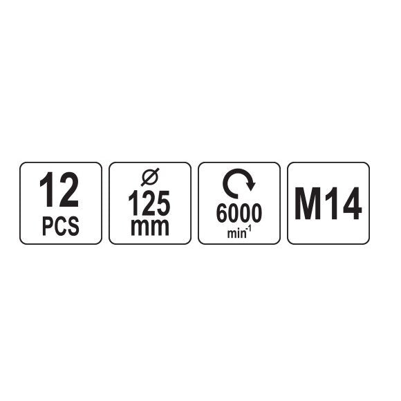 Auto detaļu tīrīšanas/pulēšanas uzgaļi 125 mm, M14 komplekts 12 gab.
