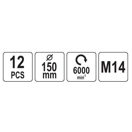 Auto detaļu tīrīšanas/pulēšanas uzgaļi 150 mm, M14 komplekts 12 gab.