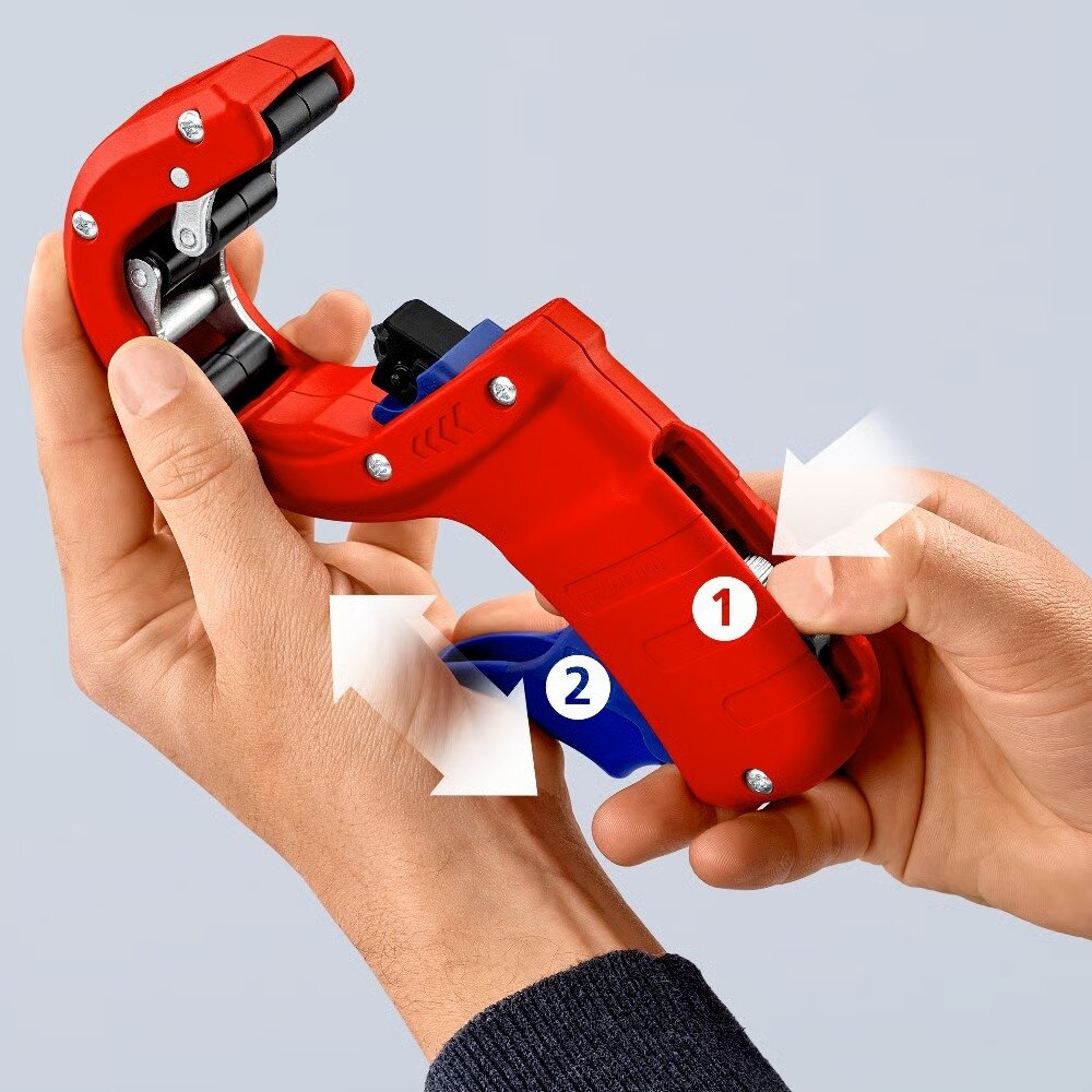 Cauruļu griezējs plānsienu plastmasas notekcaurulēm 32-50mm KNIPEX DP50
